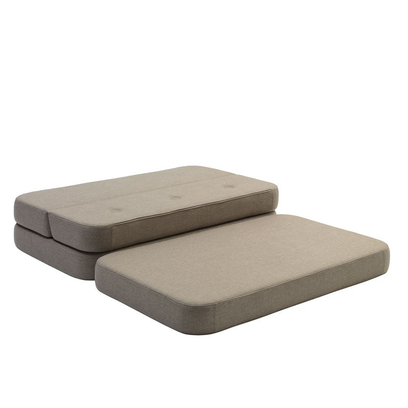 by KlipKlap 3 - fold sofa, 120 cm sand med sand knapper