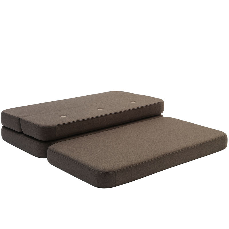 by KlipKlap 3 - fold sofa, 140 cm brun med sand knapper