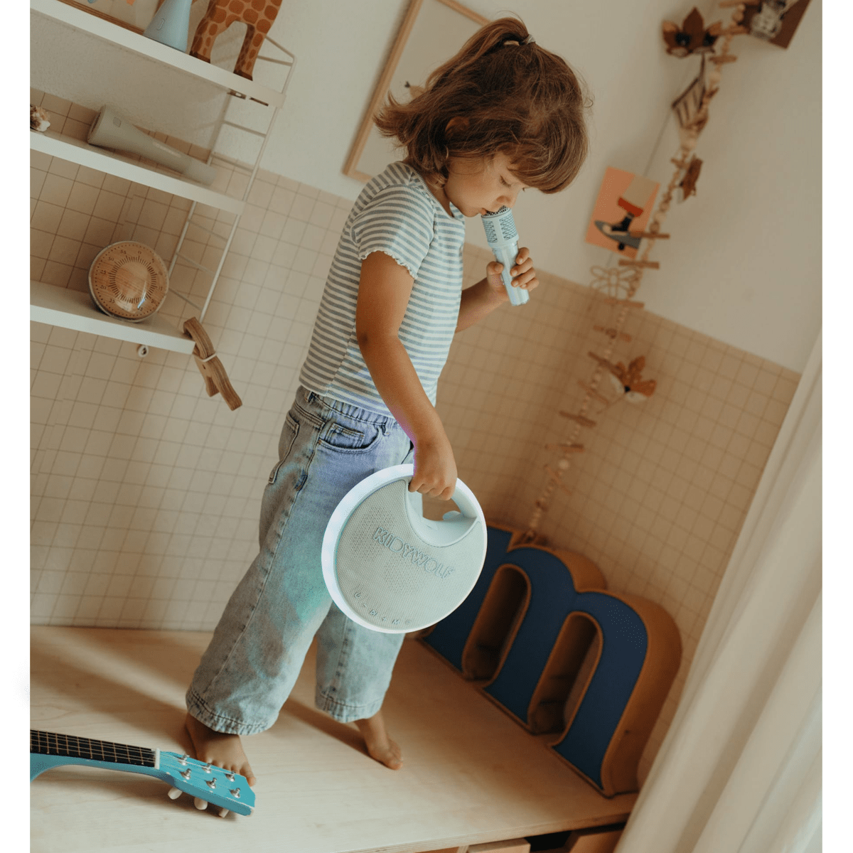 Kidywolf karaoke højtaler med 2 trådløse mikrofoner