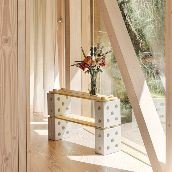 MODU Balancierbahn 17 Teile, Sand Grey/Honey Yellow