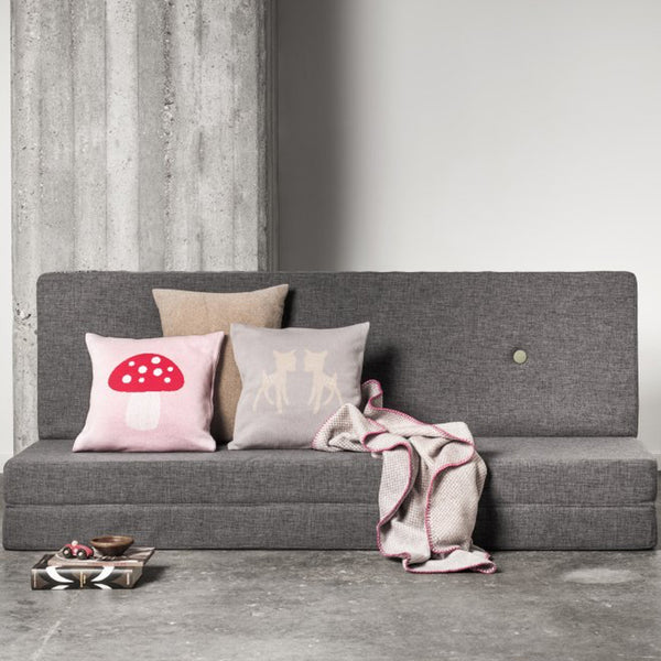 3-Fold Matratze, 180 cm grün mit hellen Knöpfen, byKlipKlap