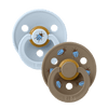 2er-Pack Studio Colour Runder Schnuller Beetle Mix Latex Baby Blue/Dark Oak (Gr. 2)