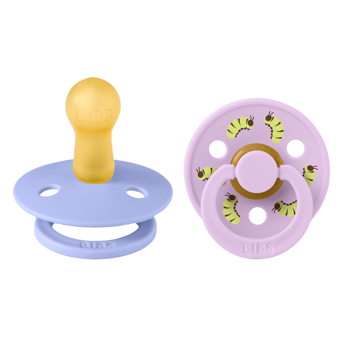 2-Pak Studio Colour Rund Sut Caterpillar Mix Latex Hush/Violet Sky (str 2) fra Bibs