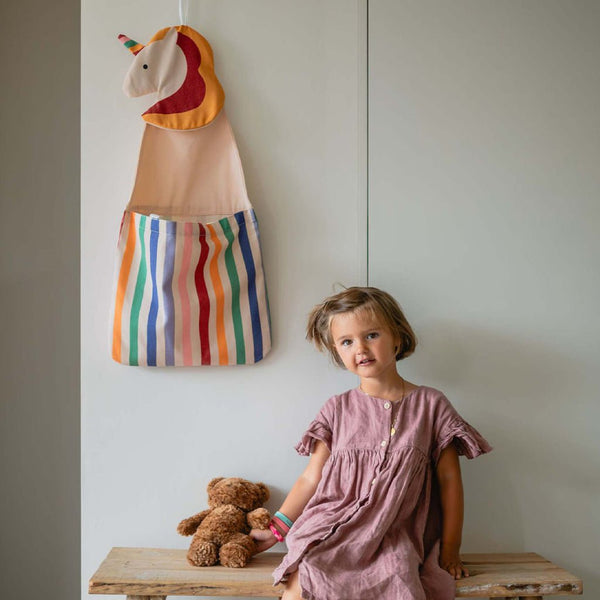 2-I-1 Toto Unicorn Væg Organizer & Tote Bag