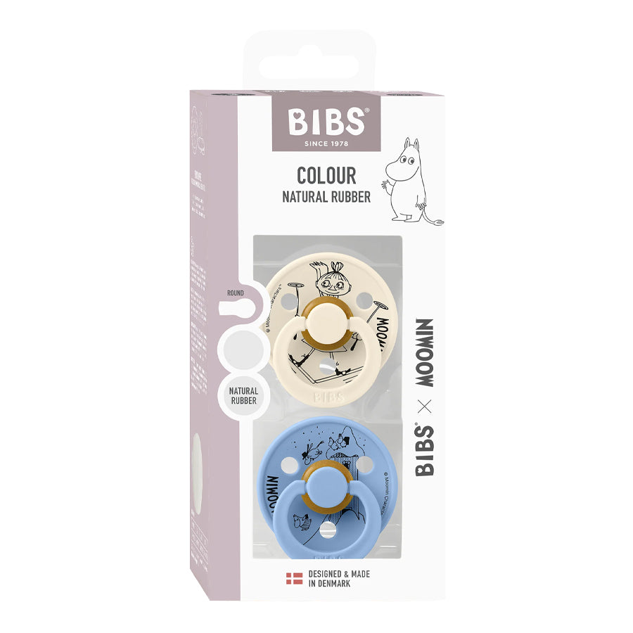2-er-Pack BIBS X Mumi Mymlen Colour Schnuller elfenbein/himmelblau (Gr. 2)