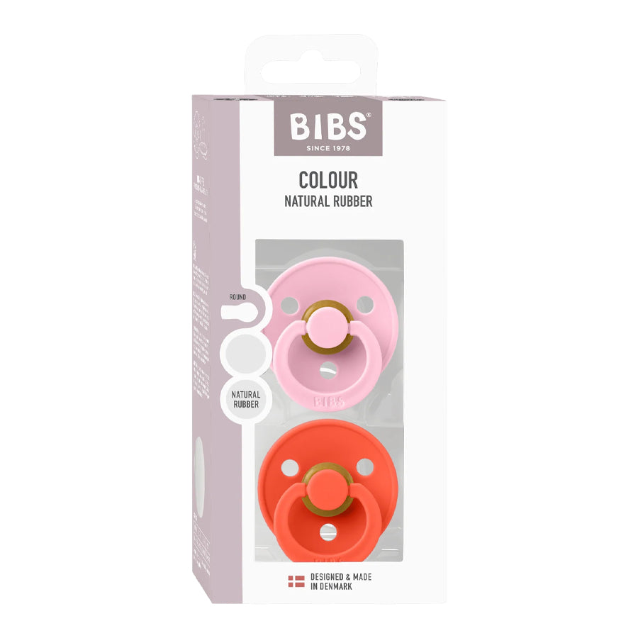 2-Pack farbiger Schnuller Babyrosa/Tango (Größe 1)