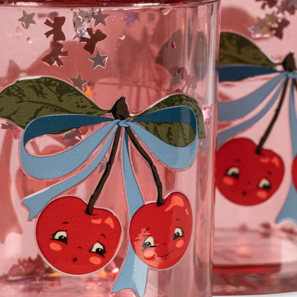 2er-Pack Glitzerbecher, Cherry Bow