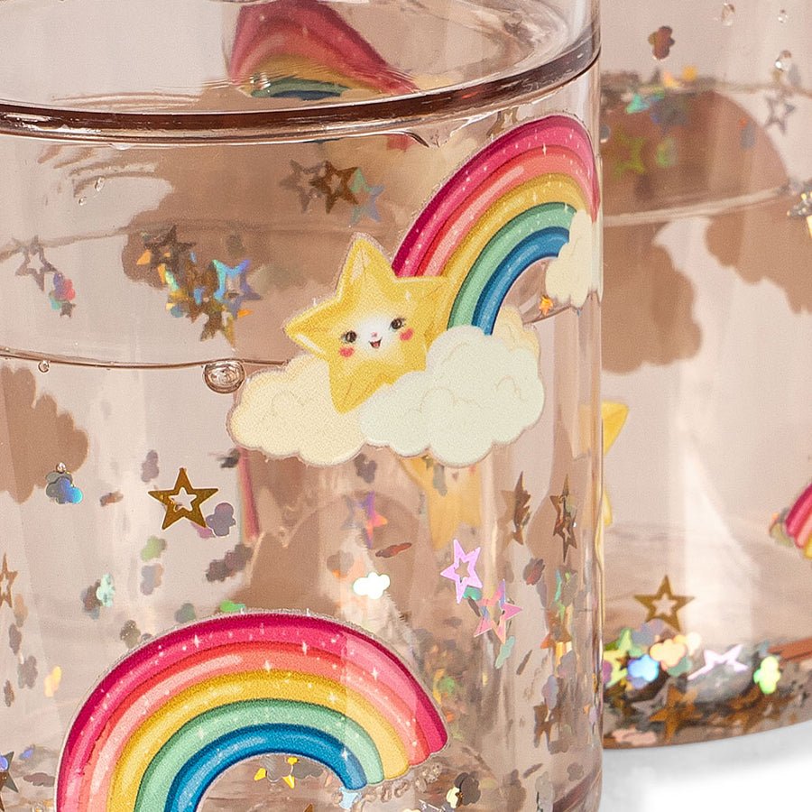 2-Pak Glitter Kop i Rainbow