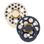 2-er-Pack Studio-Schnuller Polka-Mix Elfenbein/Deep Space (Gr. 2)