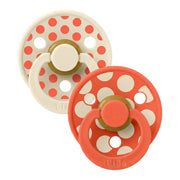 2-er-Pack Studio-Schnuller Polka-Mix Elfenbein/Tango (Gr. 2)