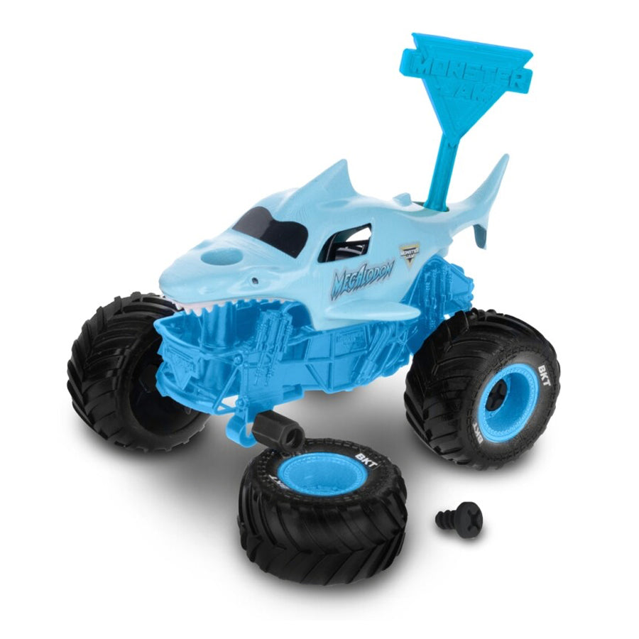 2-er-Pack Mechanix Baue deinen eigenen Monstertruck mit Megalodon & Grave Digger