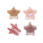 4-er-Pack Glitzernde Stern-Haarspangen