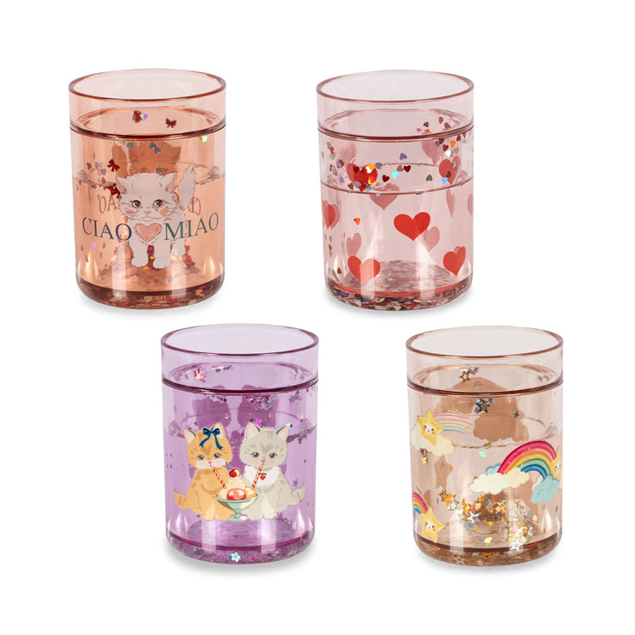 4-Pack Glitzerbecher mit Multi-Glitzer