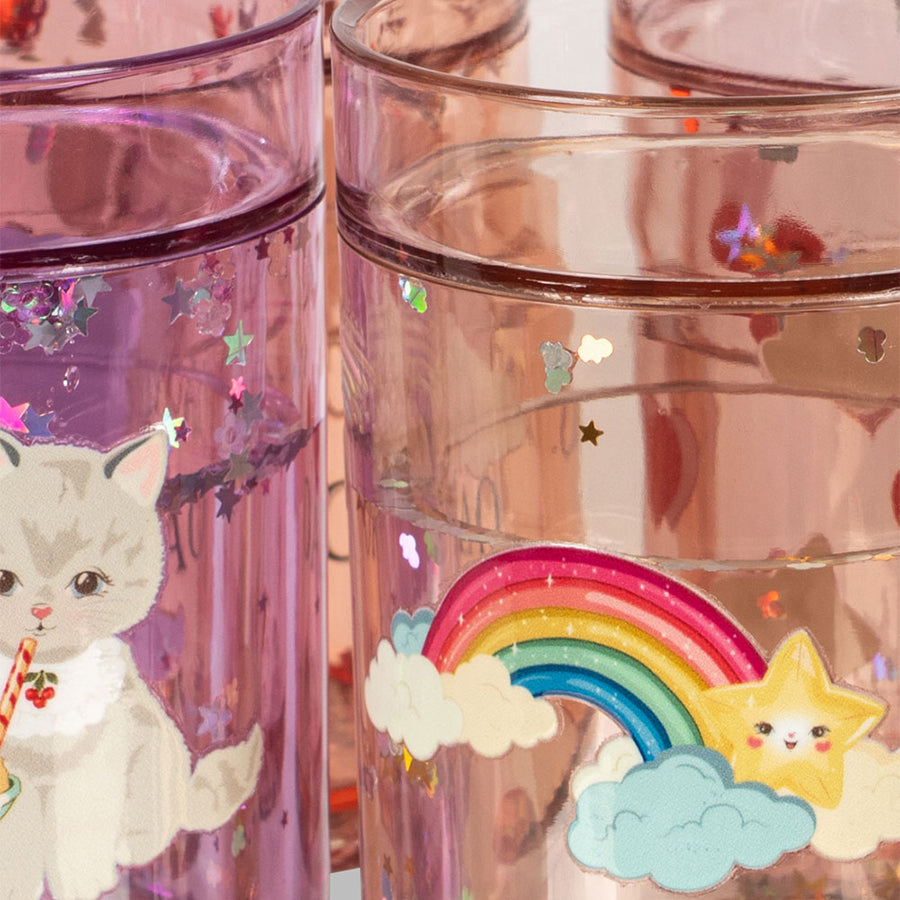 4-Pack Glitzerbecher mit Multi-Glitzer