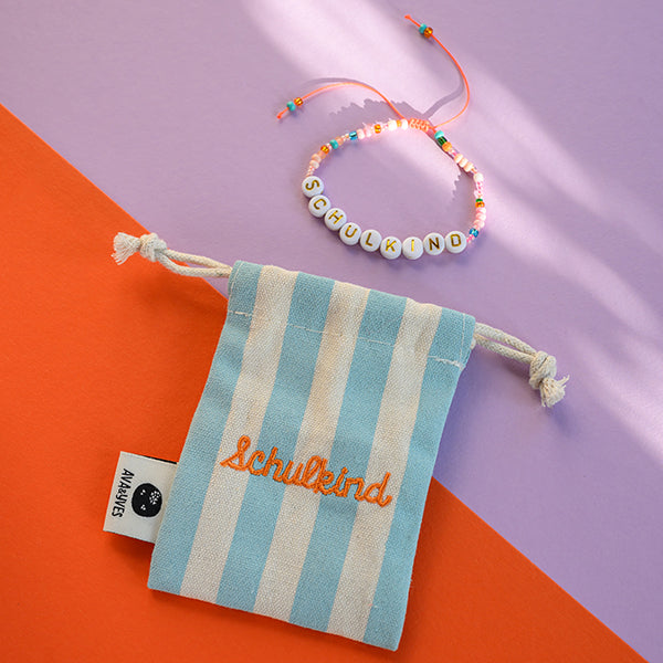 Perlenarmband Schulkind in Mint/Rosa