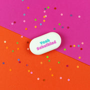 Radiergummi Oval "Yeah Schulkind", Pink/Blau