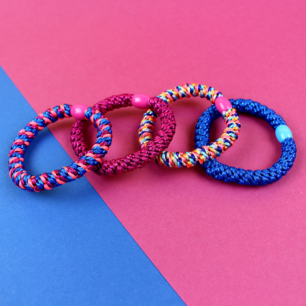 Haargummi-Set Pink/Blau