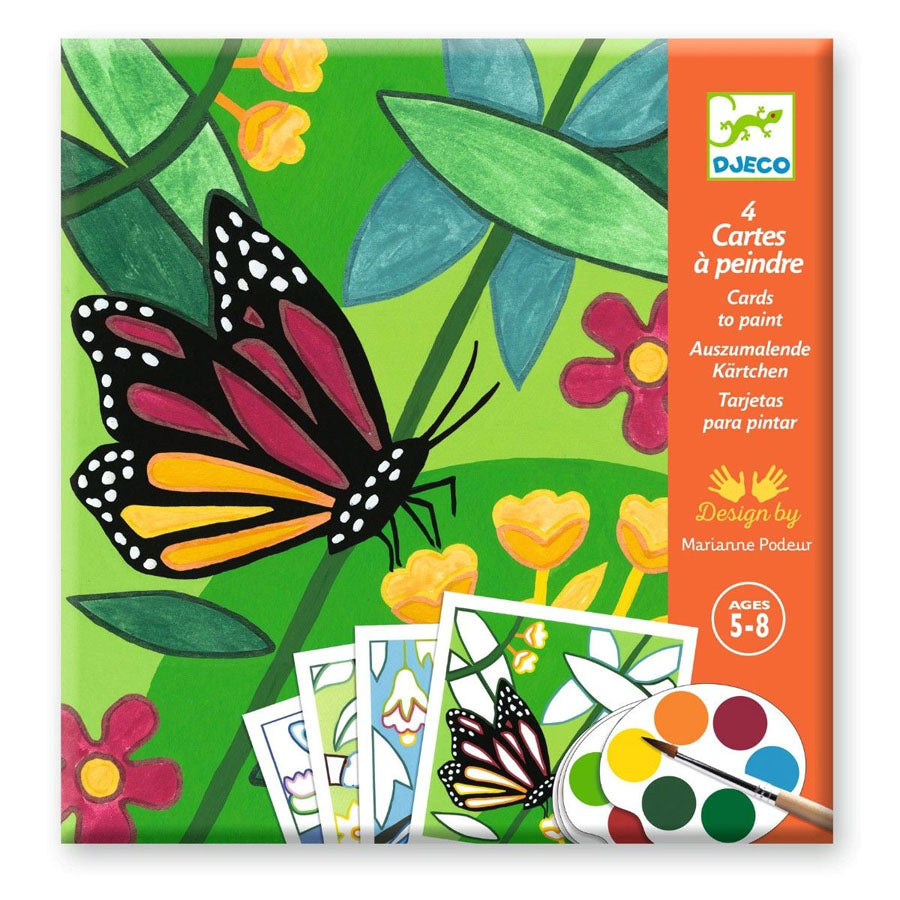 Aquarellset mit Karten und Rahmen – Indonesien
