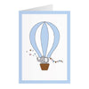 Karte mit Elefant im Luftballon blau (A6)