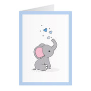 Kort Med Elefant Blå (A6)