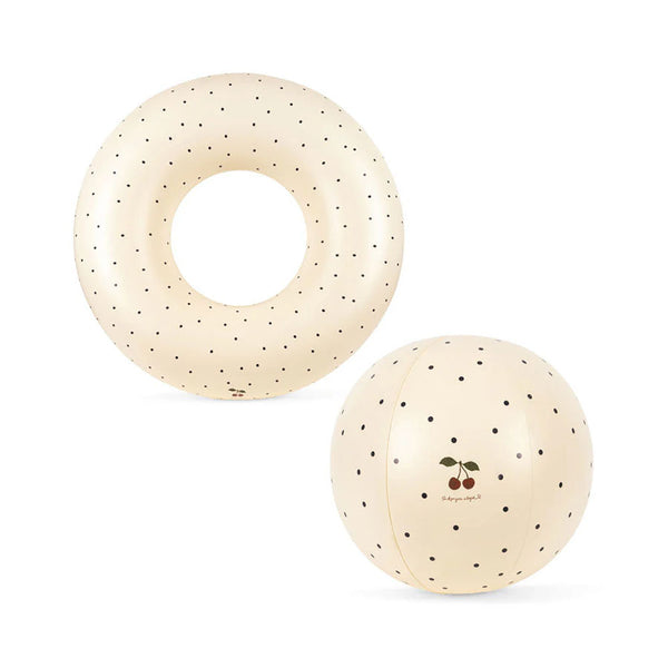 Badering & Beach-Ball Set in Navy Dots