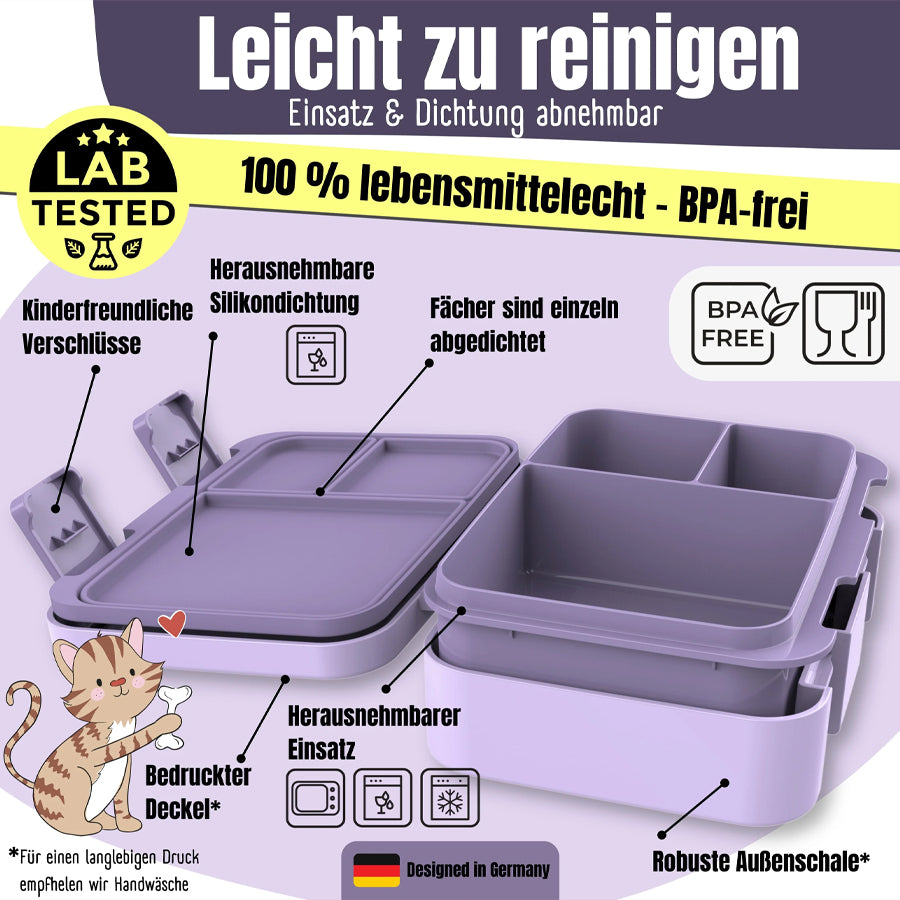 Bearfoot Bento COMPACT Madkasse, 650 ml - Lila Einhorn