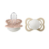 Bibs Supreme 2-Pack Silikon-Schnuller, Gr. 1 - Rosa GLOW/Vanille GLOW