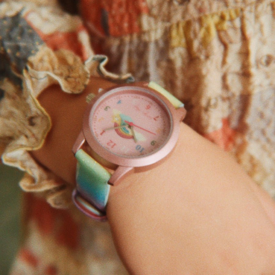 Børne Armbåndsur i Rainbow Glitter