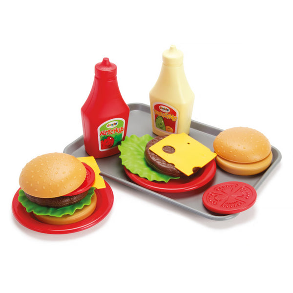 Burger-Set auf Tablett (17 Teile)