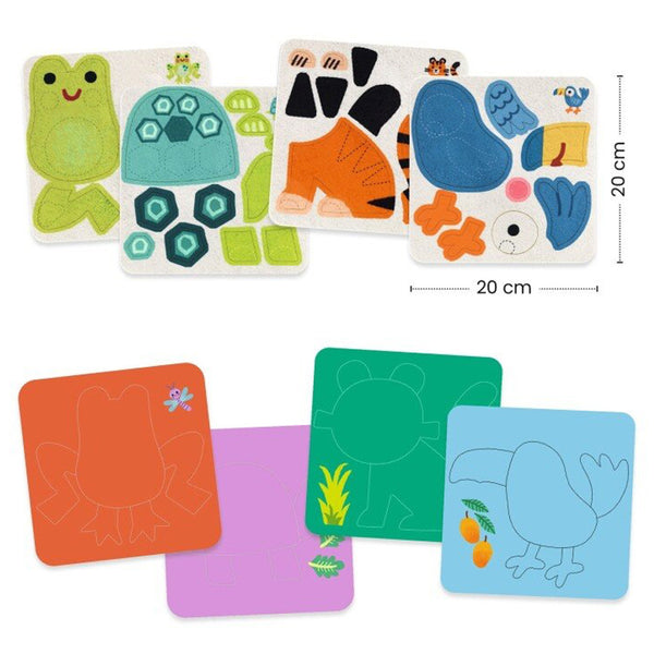 Filz-Collage mit süßen Tieren