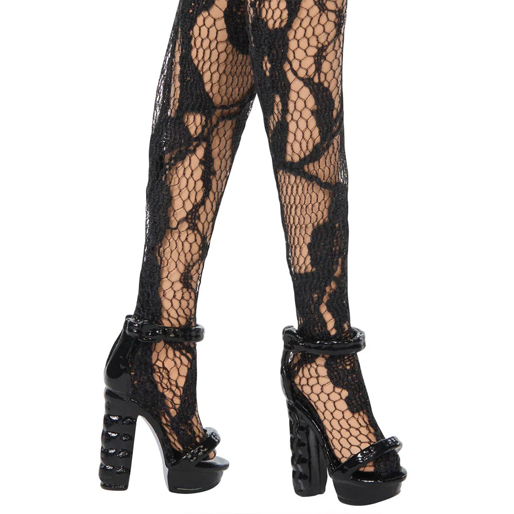 Deluxe-Style rosa & schwarze Strumpfhosen