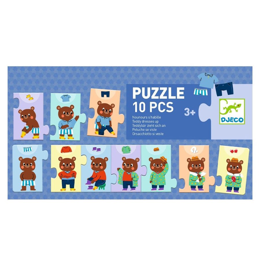 Djeco Puslespil - Bamse Klæder Sig På