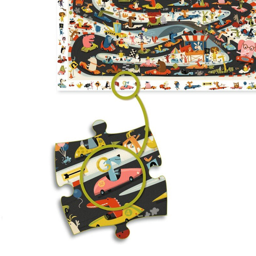 Beobachtungspuzzle mit Autorennen (54 Teile)