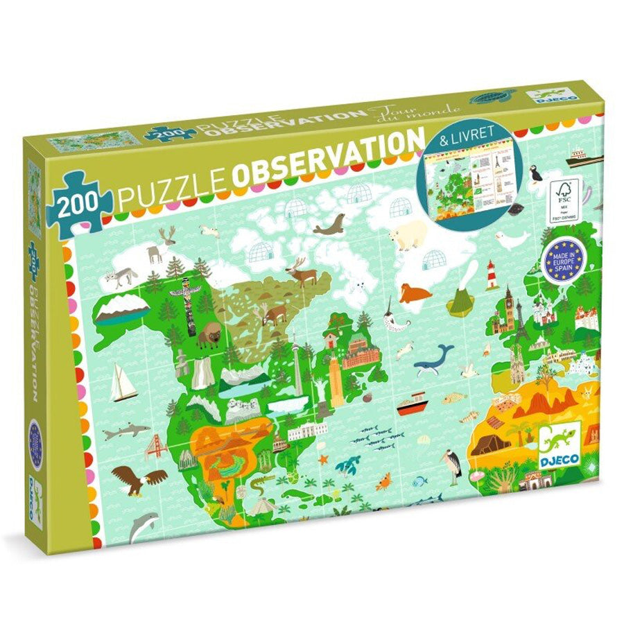 Beobachtungspuzzle mit weltweiten Monumenten (200 Teile)