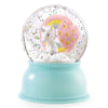 Schneekugel mit Licht und Einhorn