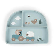 Done by Deer Stick & Stay Rumopdelt Tallerken, Tiny Farm Blå