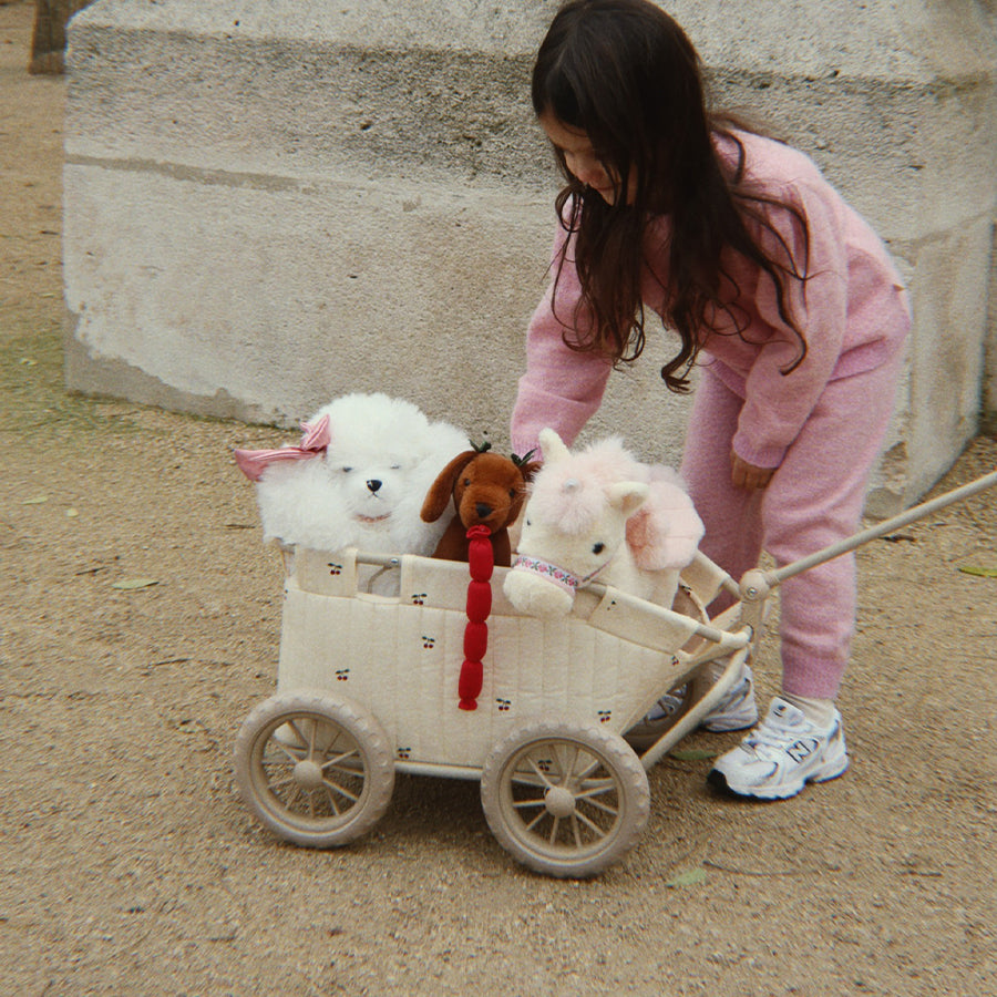 Puppen-Ziehwagen in Kirschholz