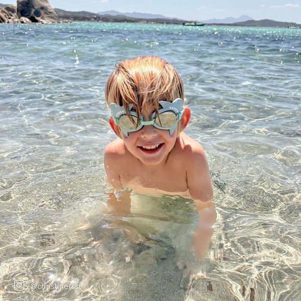 Taucherbrille mit Salty The Shark in Aqua