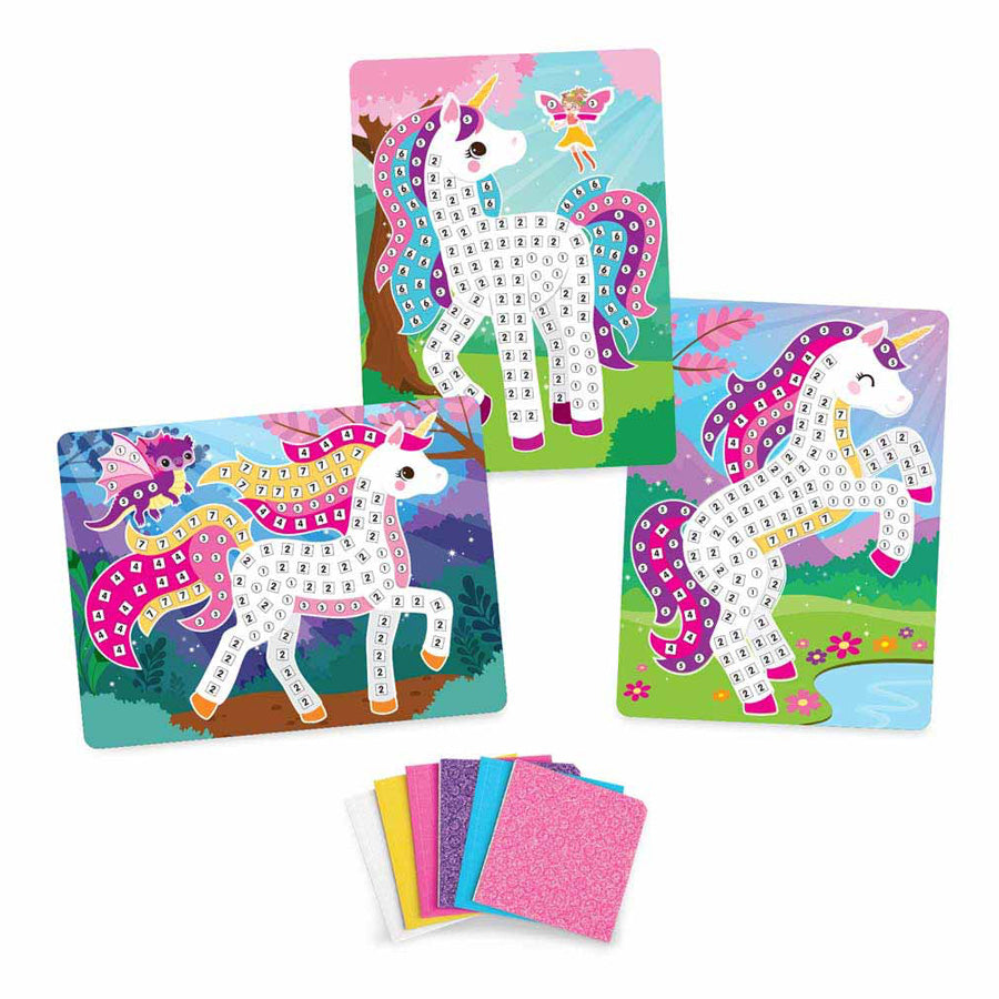 Enhjørninger med Klistremosaikker