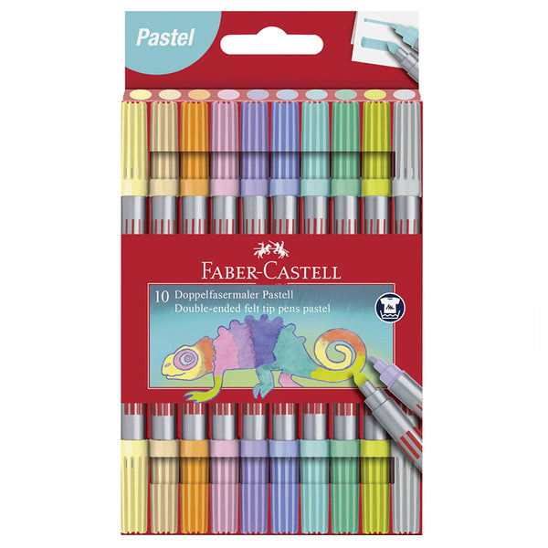 Faber-Castell Filzstifte doppelseitig dick/dünn Pastell, 10 stk