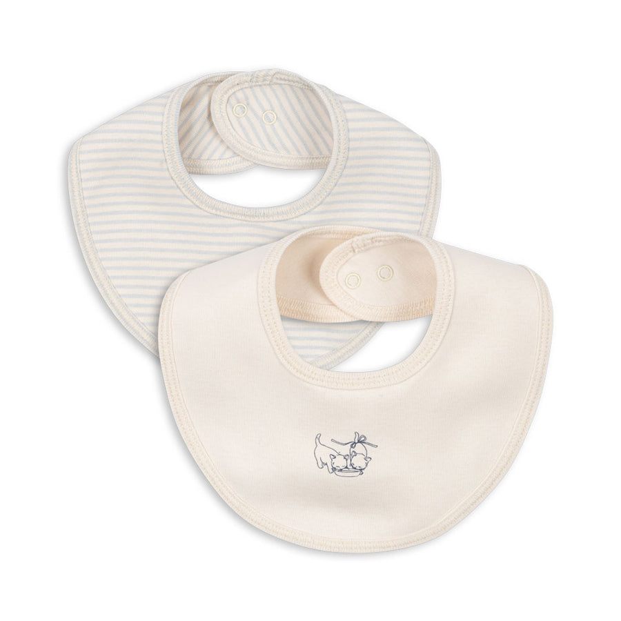 Fanga Fio Stripe 2-Pack Lätzchen, Blau-Mix