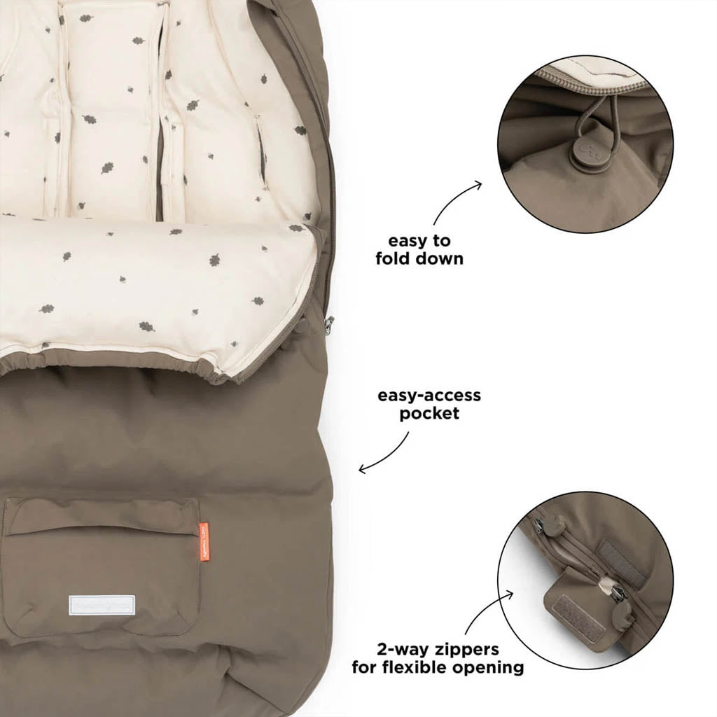 Winterfußsack für Kinderwagen in Taupe
