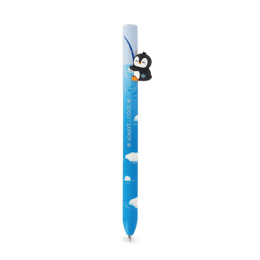 Kugelschreiber 'kostenlose Umarmungen' mit Pinguin, blau