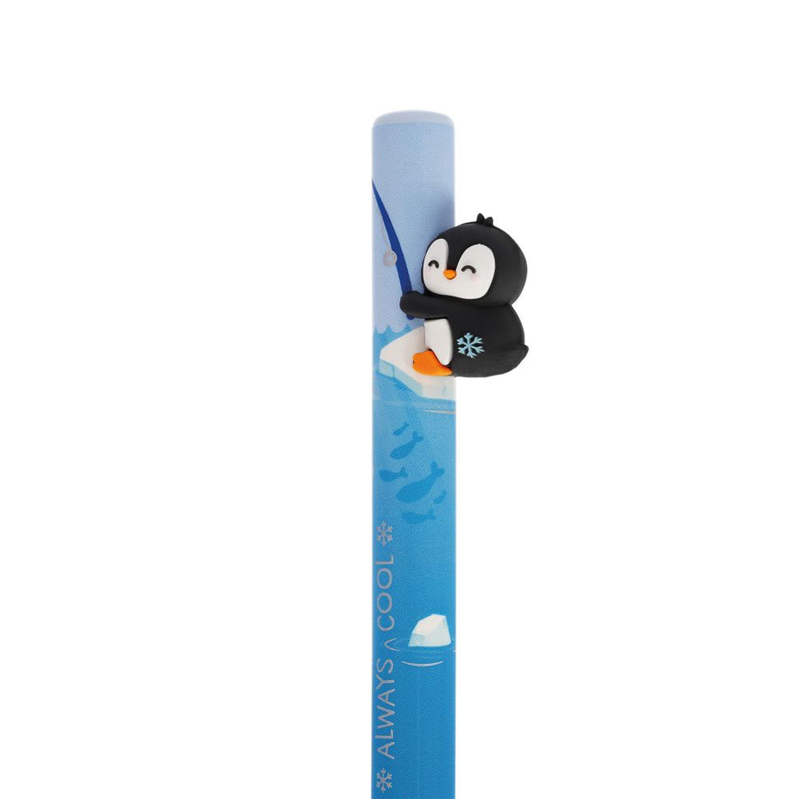 Kugelschreiber 'kostenlose Umarmungen' mit Pinguin, blau