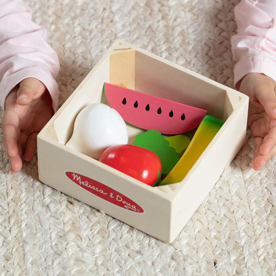 Obst- und Gemüse-Spielessen aus Holz