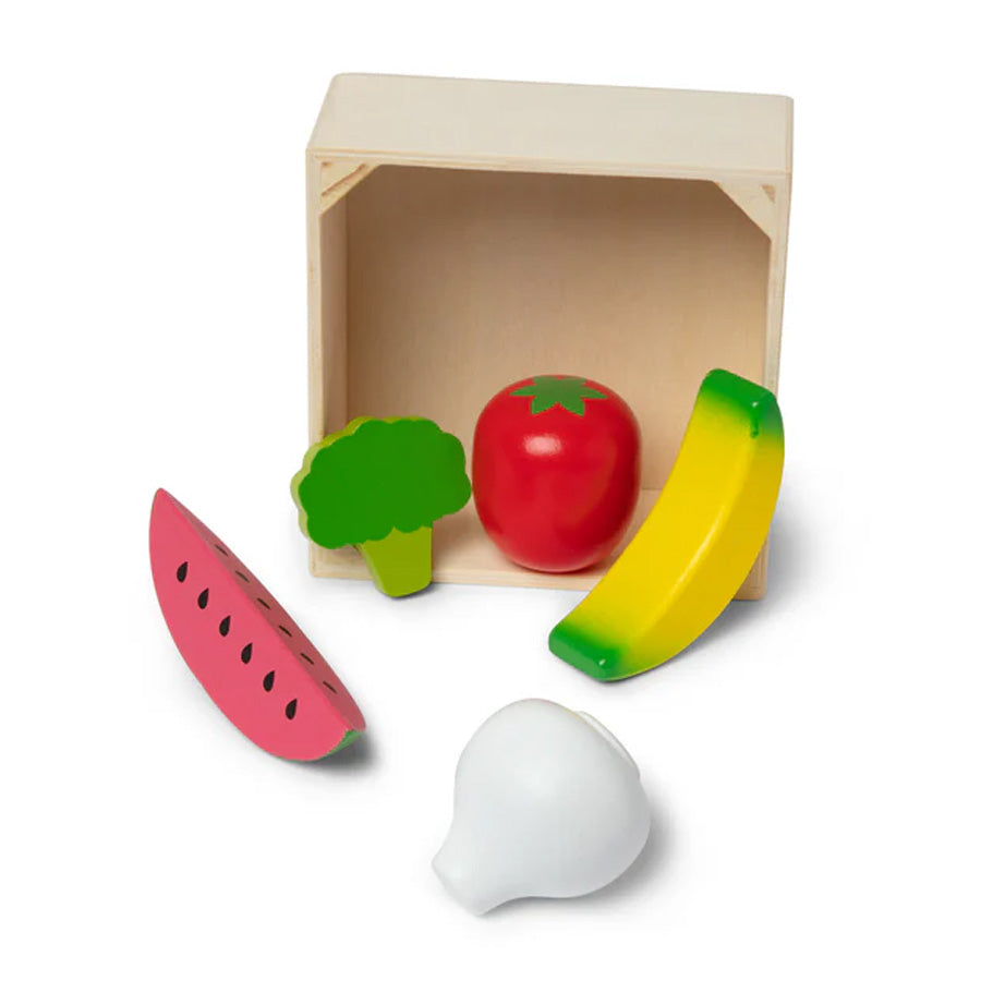 Obst- und Gemüse-Spielessen aus Holz