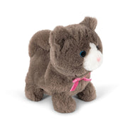 Laufende Katze in Grau