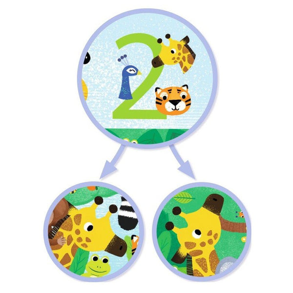 Gigantesches Puzzle mit 1 bis 10 Dschungel (54 Teile)