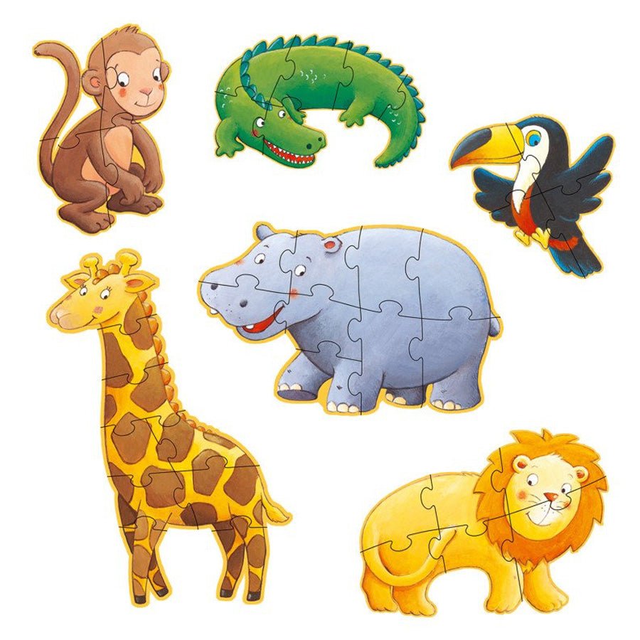 Gigant Puslespil med Marmoset og Venner (4+6+9 brikker)