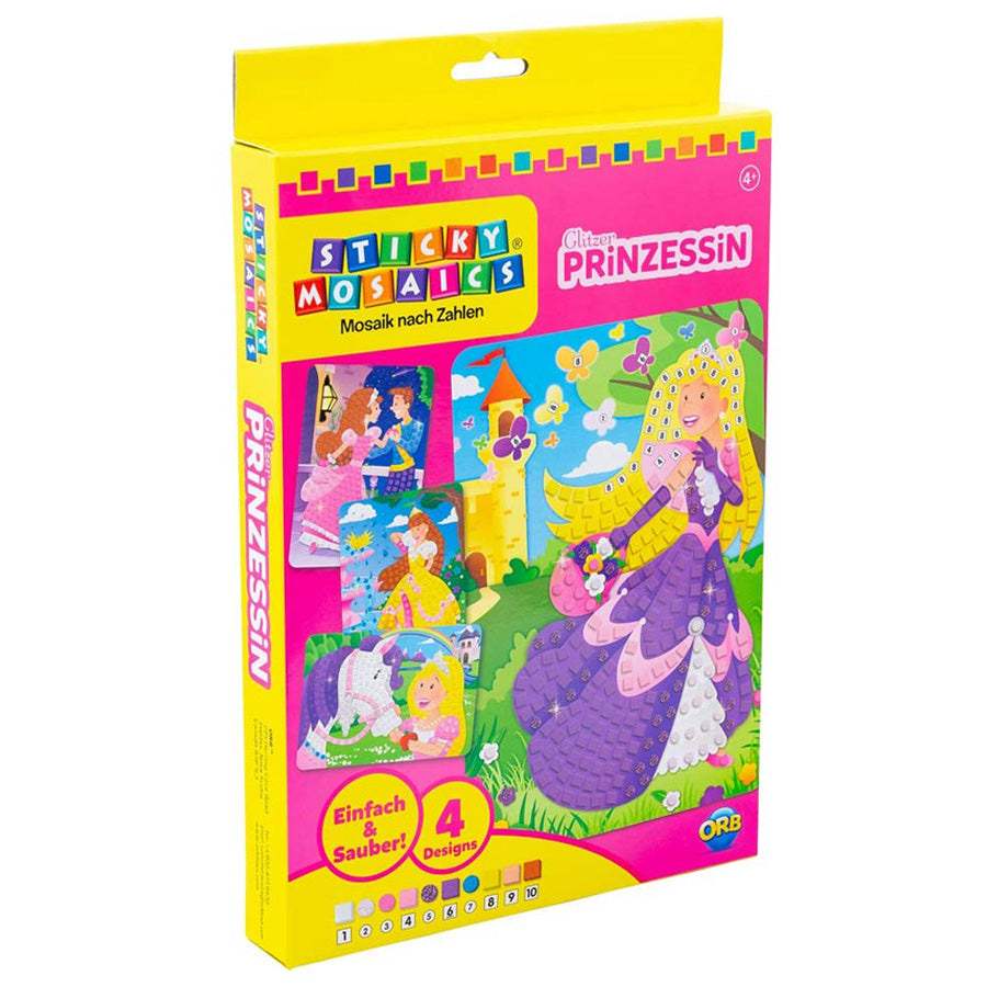 Glitzernde Prinzessinnen mit Klebemosaiken
